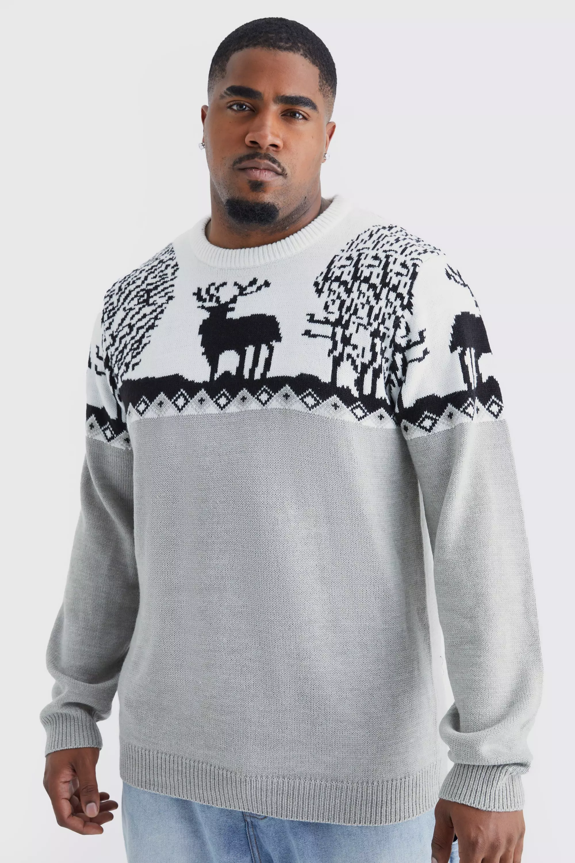 Mens plus size christmas on sale sweaters